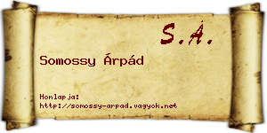 Somossy Árpád névjegykártya